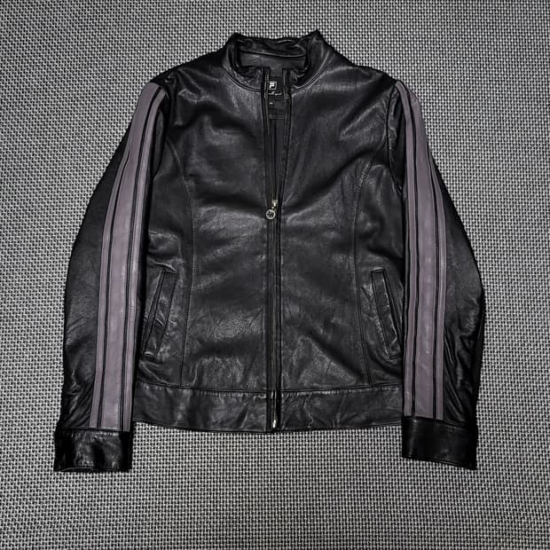 (여성) 휠라 양가죽 리얼레더 사이드라인 바이커 자켓 (90)