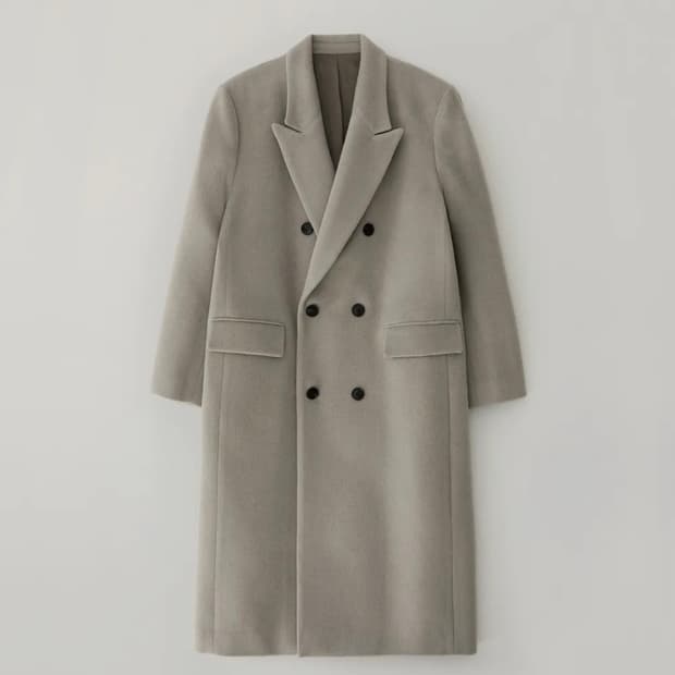 블랭크룸 더블 브레스티드 코트 오트그레이 L 새상품
