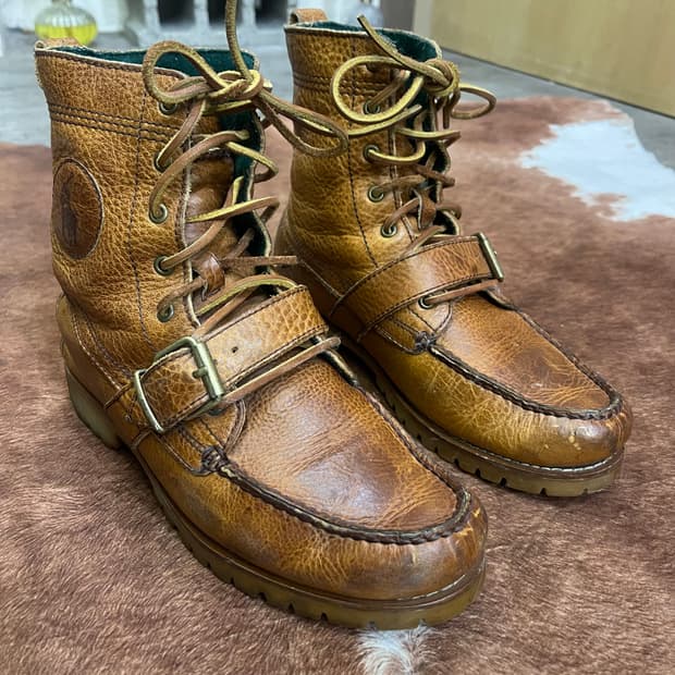 POLO ralph lauren moccasin leather boots