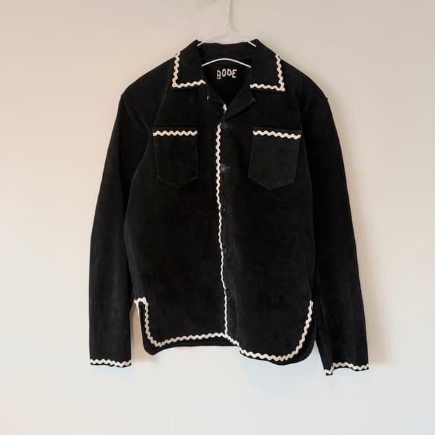 bode  SUEDE RICKRACK WORKSHIRT