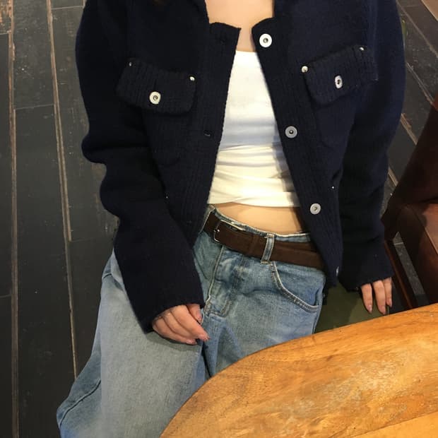 아워캐비넷 mont pocket cardigan (navy)