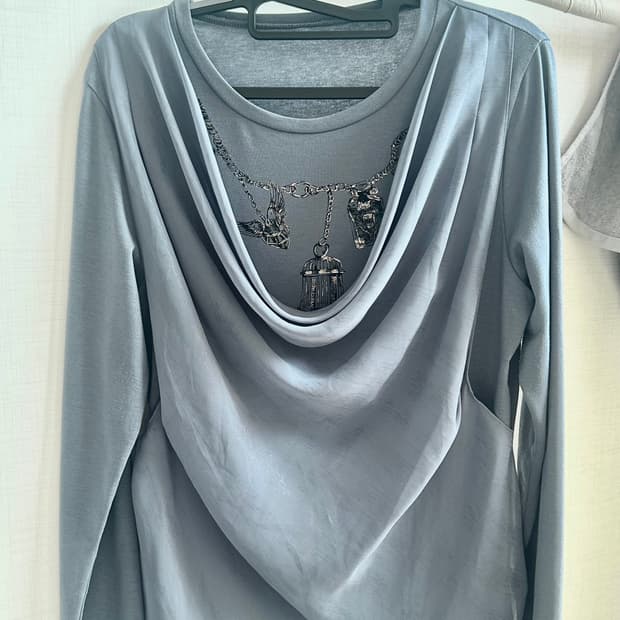 Y2k 페어리 오리엔탈 모리걸 일본 레이어드 셔링 티셔츠 