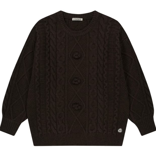 코이세이오 폼폼 니트 브라운 판매