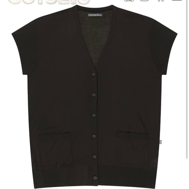 (미개봉)038 HALF SLEEVE CARDIGAN DARK BROWN
