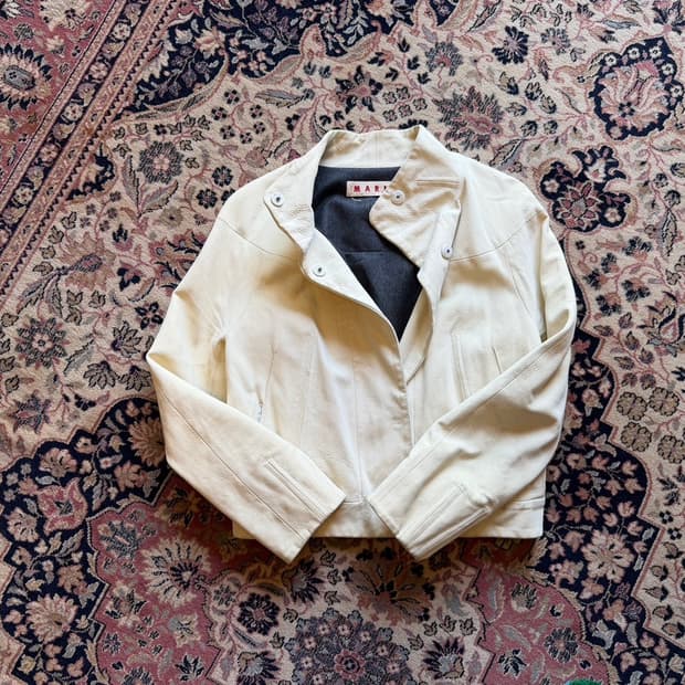 마르니 램스킨 레더 자켓 55