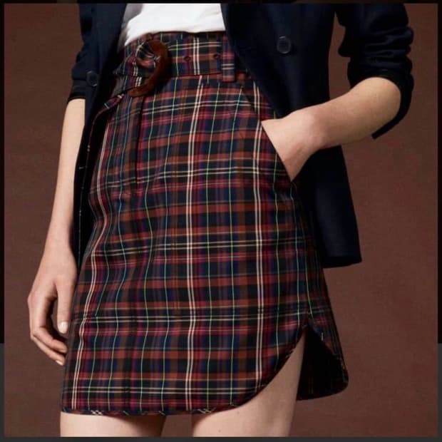 산드로 타탄 체크 스커트 1사이즈