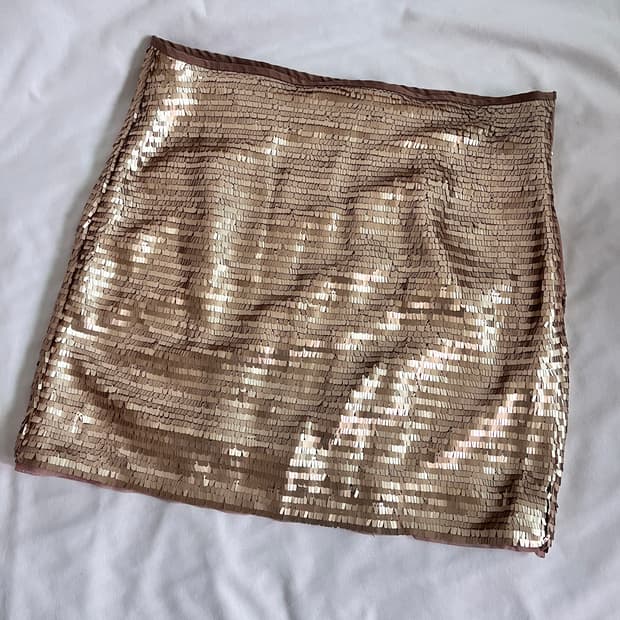 Gold sequin mini skirt