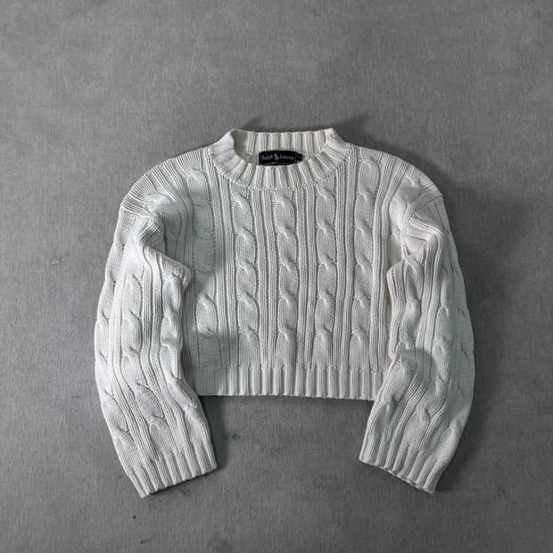 W95 폴로랄프로렌 90s 꽈배기 크롭 니트