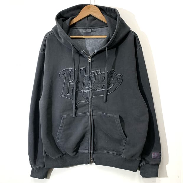 피지컬 에듀케이션 디파트먼트 워싱 그레이 투웨이 후드집업