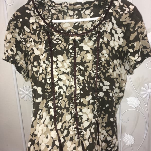 jpn vintage unique pattern frill blouse