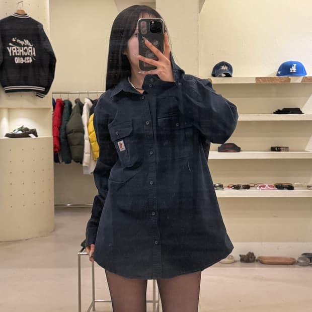 칼하트 투포켓 워크 셔츠 네이비 U902