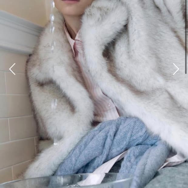 시눈 아이보리 퍼코트