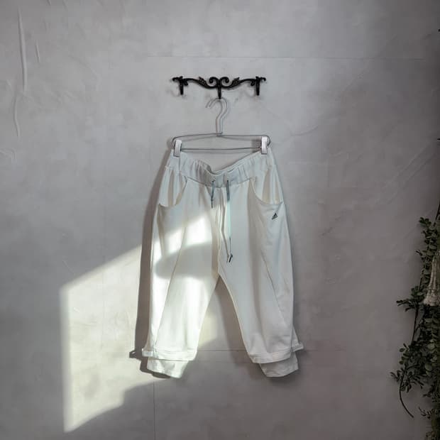 Adidas white jogger capri pants