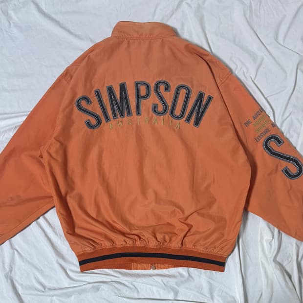 Simpson 자수 나일론 블루종