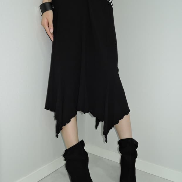 Grunge Asymmetrical Black Skirt