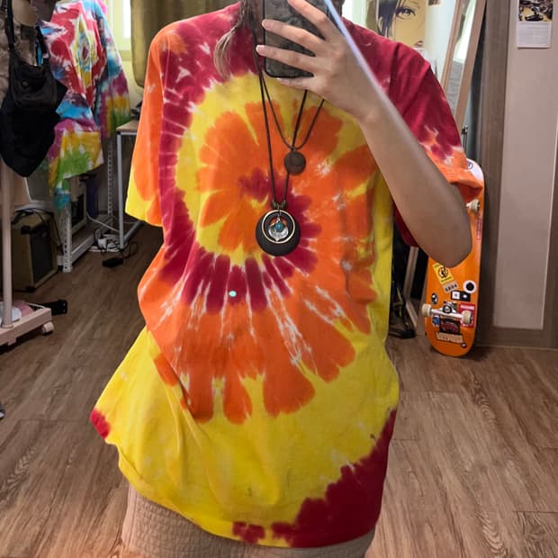오렌지 타이다이 티셔츠
