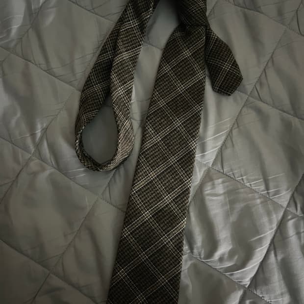 에스티코 빈티지 체크 브라운 넥타이