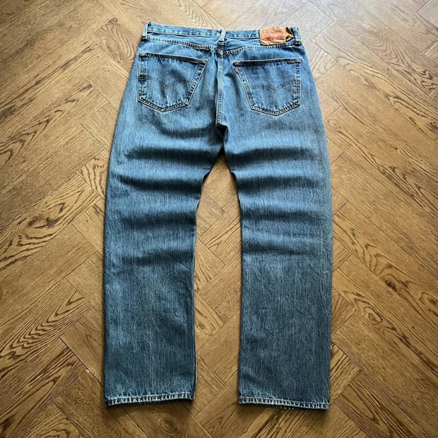 [36]리바이스 501 빈티지 워싱 스트레이트핏 데님 팬츠