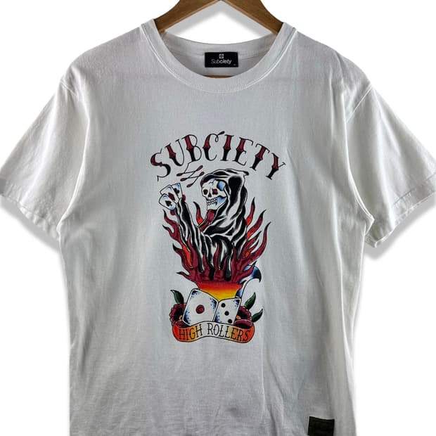 JPN Subciety  스컬 프린팅 티셔츠2644