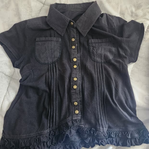 일본 빈티지 공포게임여주룩 프릴 상의