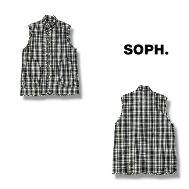  소프넷 체크 패디드 베스트 y14299