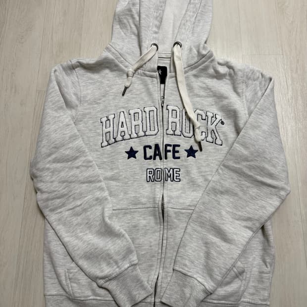 Hard Rock Cafe 하드락 카페 후드 집업 여성용 아이보리