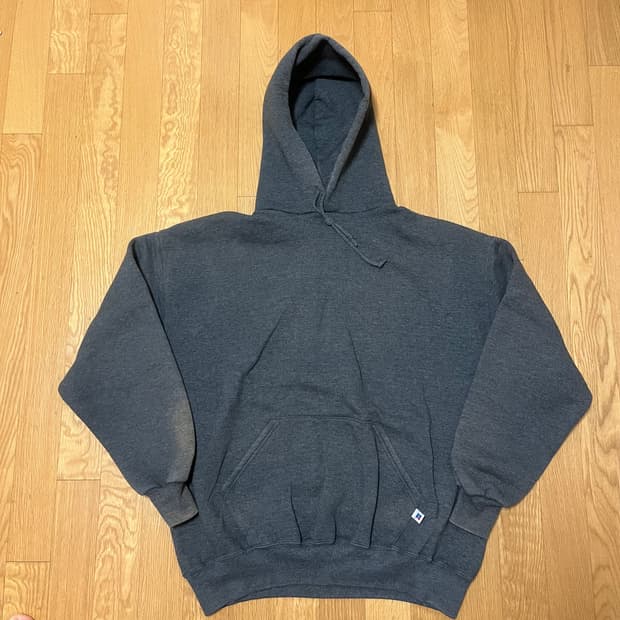 [XL] 90s 빈티지 러셀 후드 챠콜 그레이