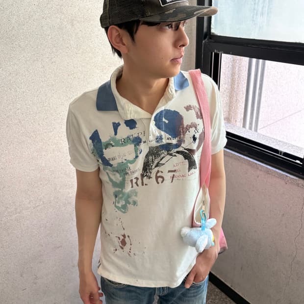 폴로 화이트 페인팅 pk 반팔티