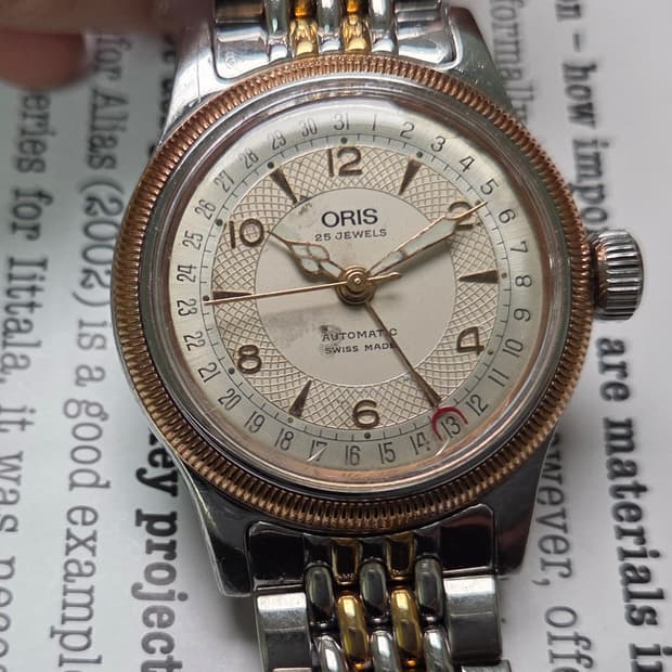 레어] 빈티지 오리스 빅크라운 포인터데이트 7463B 코인베젤 브슬 ve