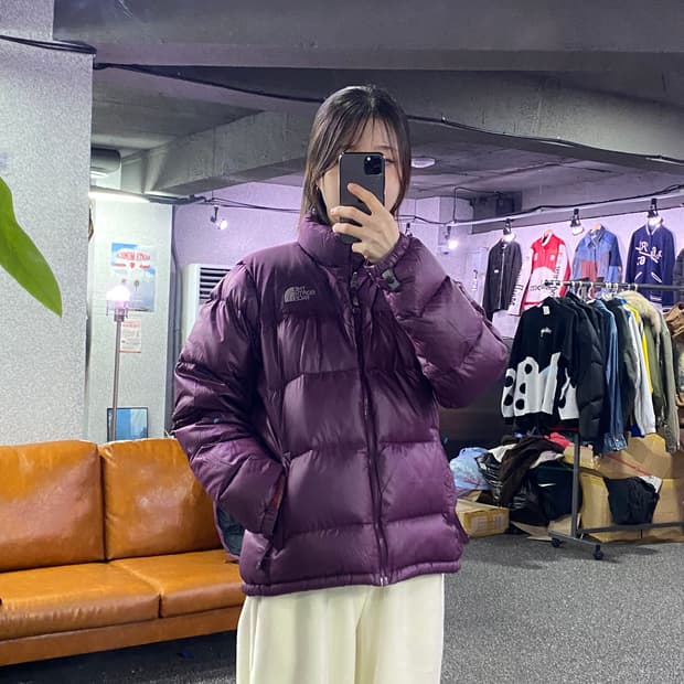 노스페이스 700 구스다운 퍼플 패딩 B3326