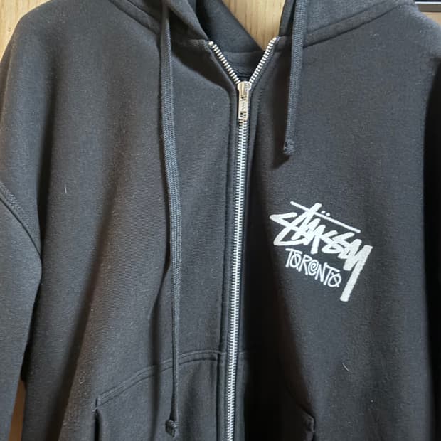 스투시 토론토 후드집업 블랙 L