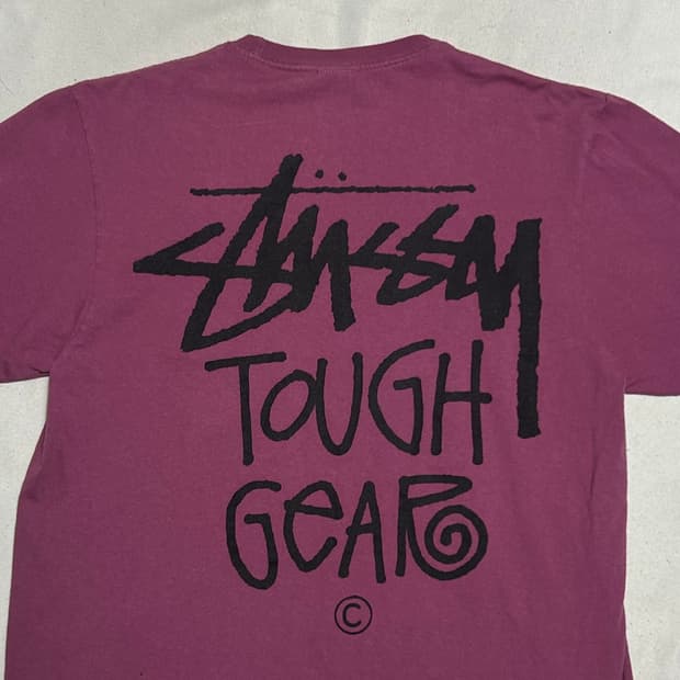 M 스투시 터프기어 퍼플 반팔 티셔츠