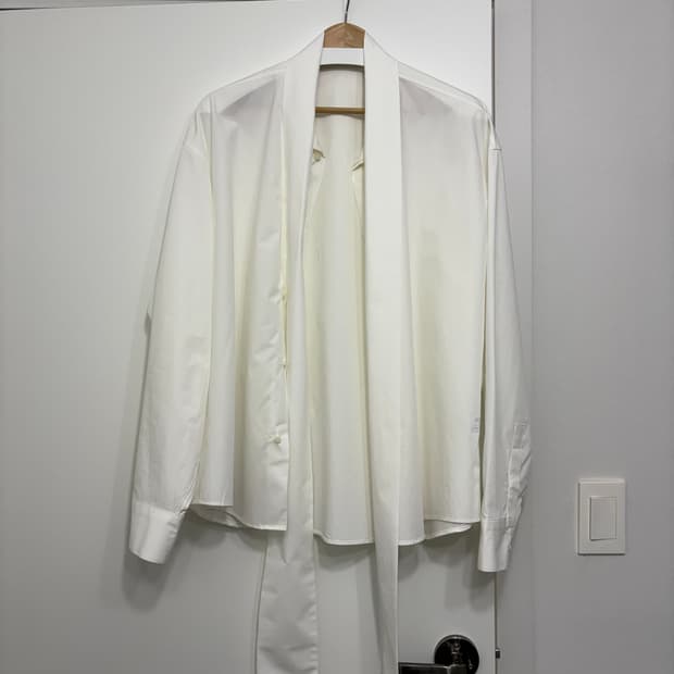 자라 릴랙스드 핏 리본 셔츠