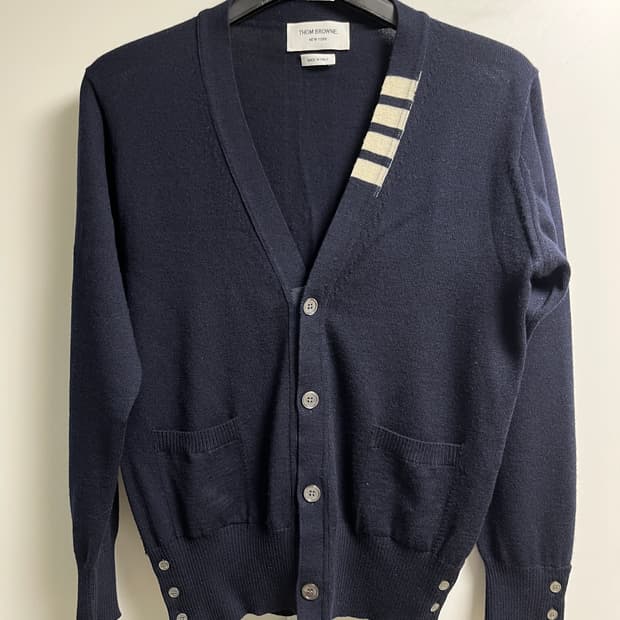 톰브라운 네이비 울가디건