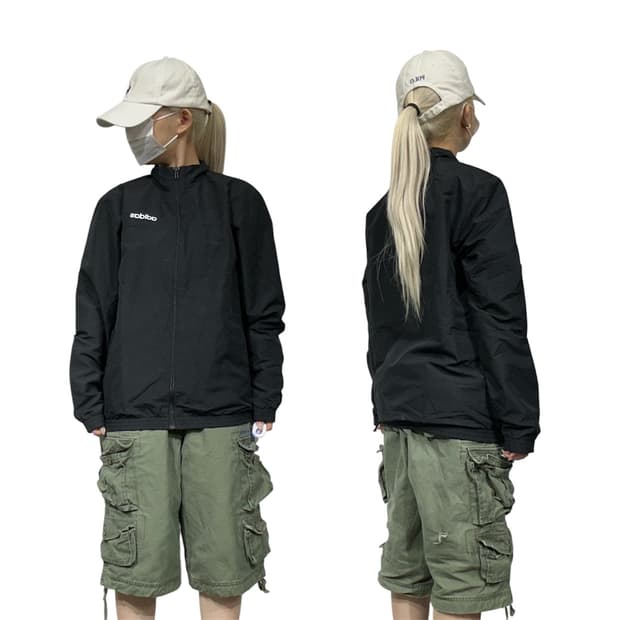 아디다스 블랙 바람막이 트랙 자켓 XS
