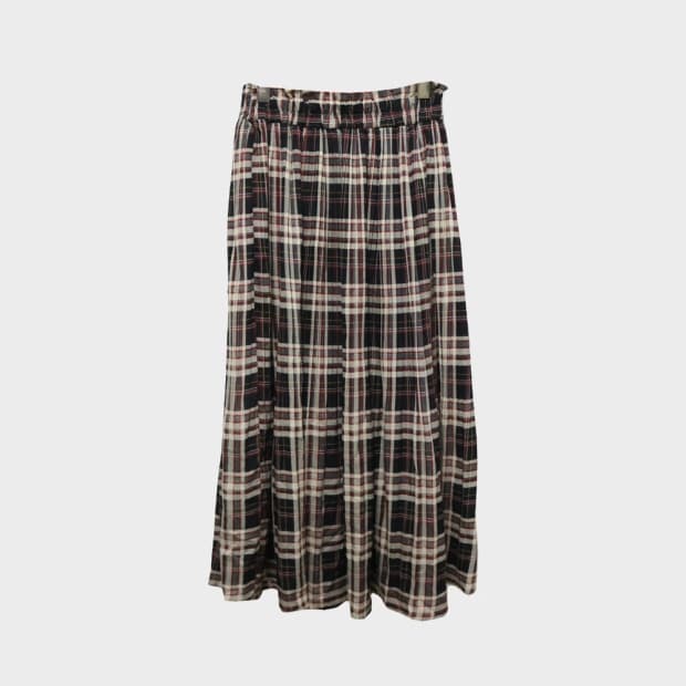 RADARISTA 플리츠 체크 롱스커트 61139