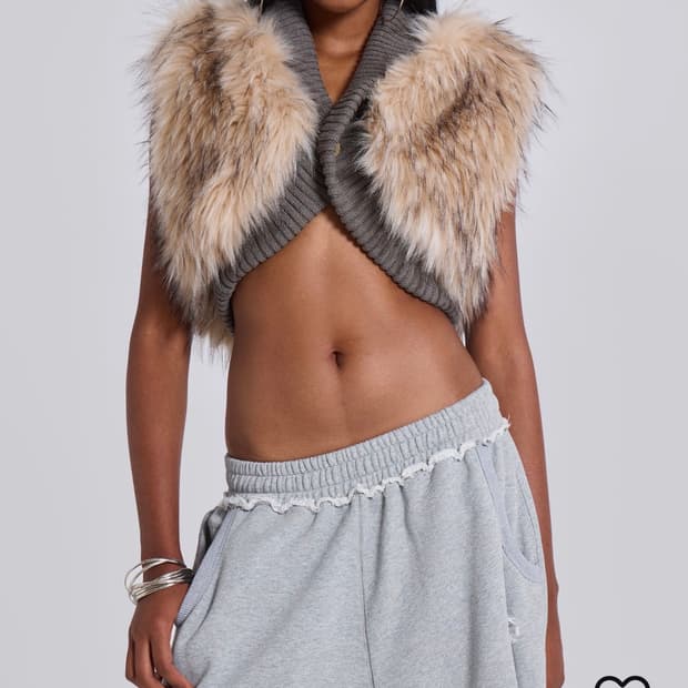 jaded london 제이디드런던 퍼 조끼 L