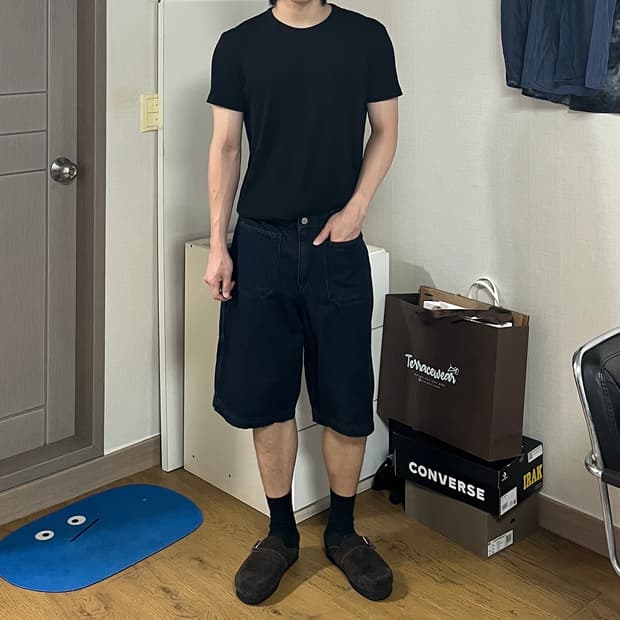 애프터프레이 버뮤다 데님 팬츠