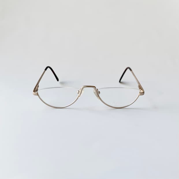 744 데드스탁 언더림 골드 무광 유니크 남녀공용 픽키안경 빈티지안경테