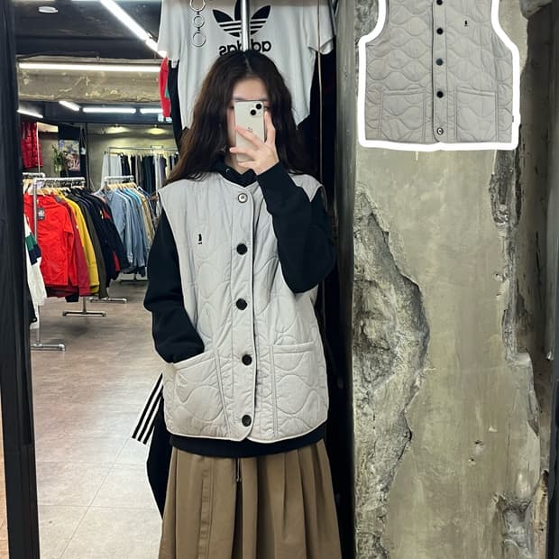 예일 퀄팅 베스트 그레이 XL #csz2263