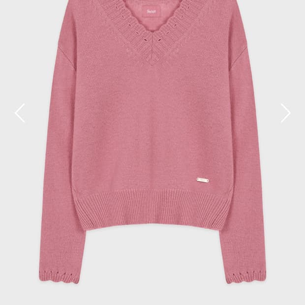 Sinoon 시눈 스칼롭 브이넥 풀오버 니트