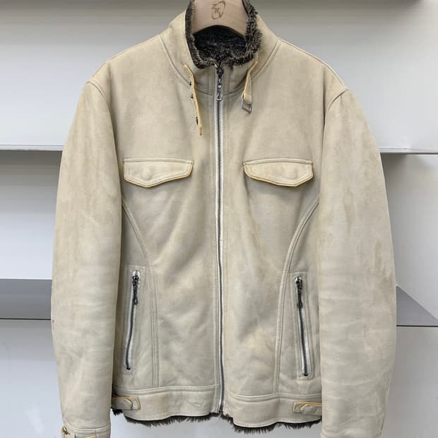 Maie&Co. 폭스 레더 쉐르파 자켓