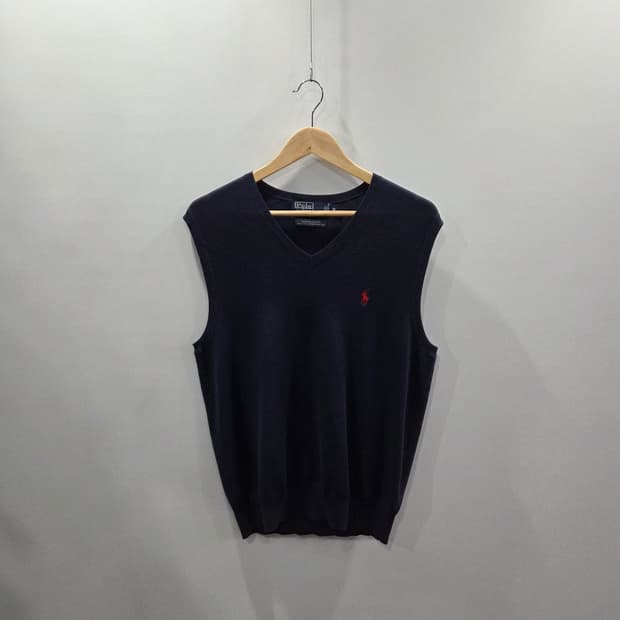 폴로랄프로렌 피마코튼 니트 베스트 네이비 M