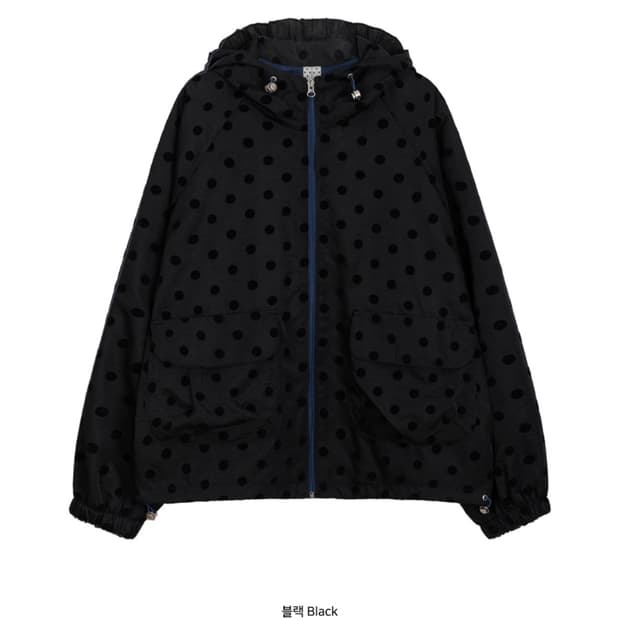 오헤시오 dot frill hooded windbreaker jumper