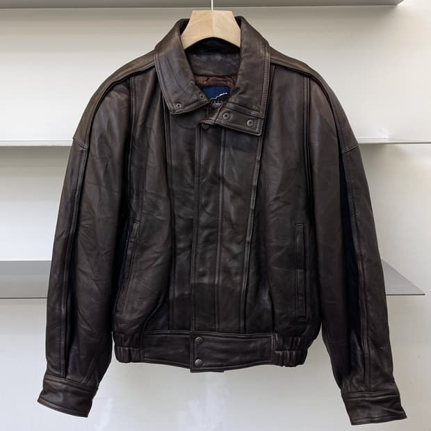 로버트 컴스탁 90s 디어스킨 레더 봄버 자