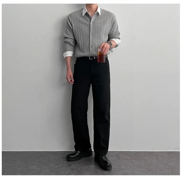 꽈베기 라운드넥 가디건