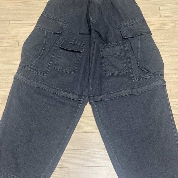 도메스틱 (반바지 변형 가능) 헤비 패널 카고 데님 팬츠 2color