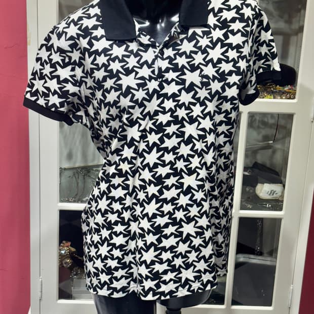 saint laurent T-shirt 생로랑 패턴 카라 반팔 티셔츠