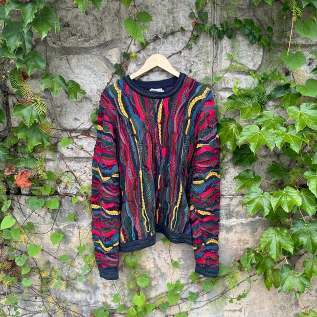 Coogi 쿠기 빈티지 케이블 핸드 니트 L