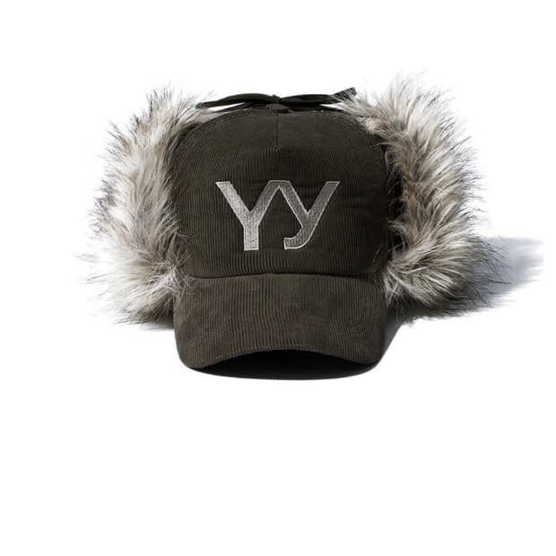 OPEN YY FAUX FUR CORDUROY EARFLAP CAP